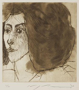 池田満寿夫、【バラ色の冬】、新品高級額 額装付、希少画集画