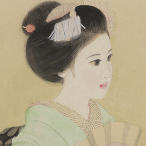 舞妓　8号　日本画　清水達三 清水達三「舞妓」日本画や浮世絵 木版画など【東京都国分寺市
