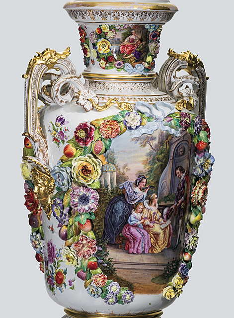 ドレスデン アップリケ花文蓋物 【公式通販】