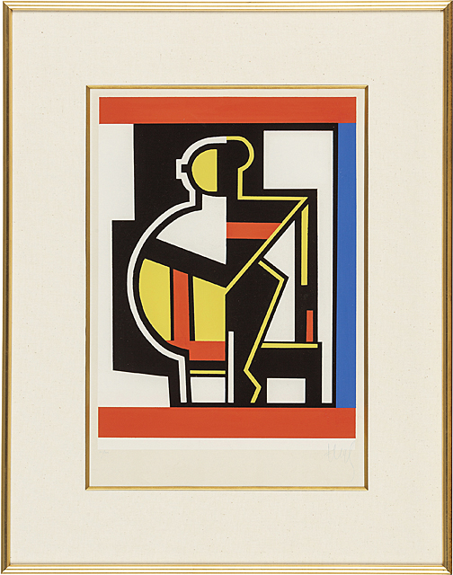 フェルナン・レジェ、抽象的コンポジション、希少画集画、新品額装付