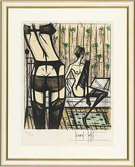 ベルナール・ビュッフェ、「Galerie Visconti」、希少画集の額装画