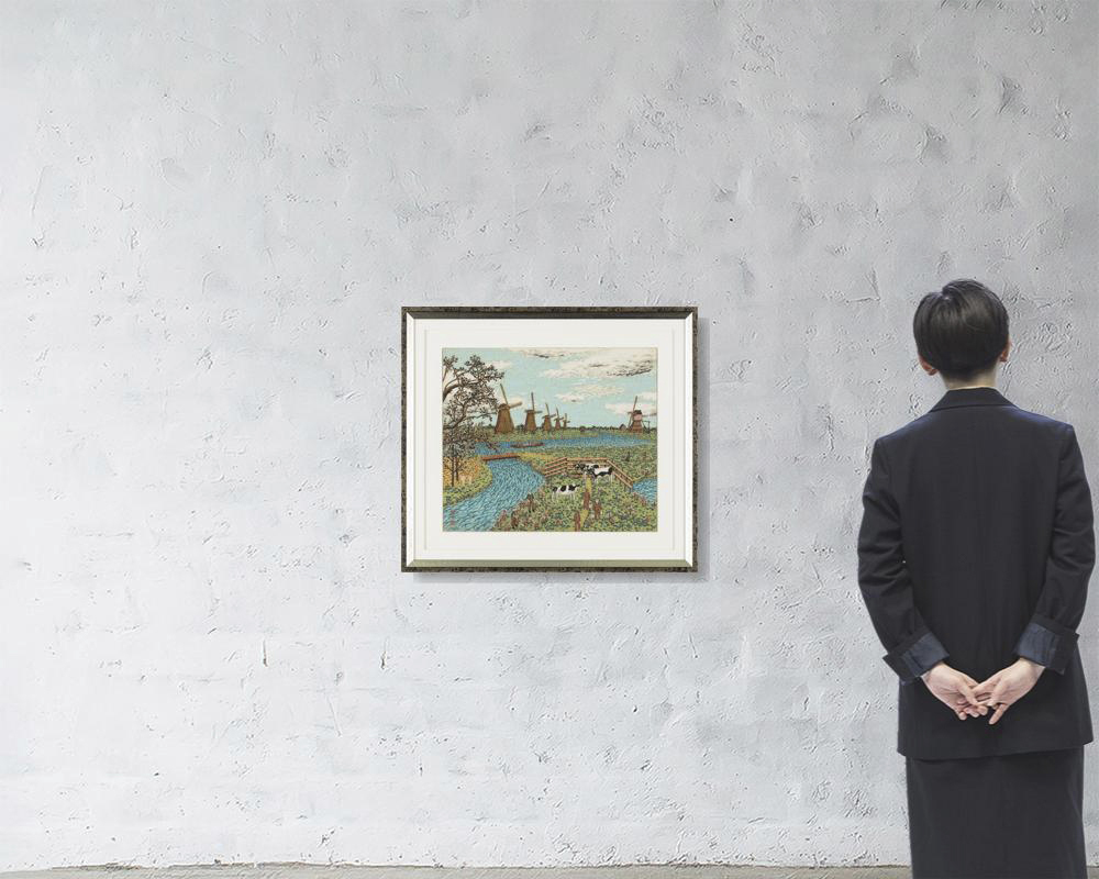 Lot0374】オランダの風車 - 山下 清 | 第823回 | 株式会社毎日