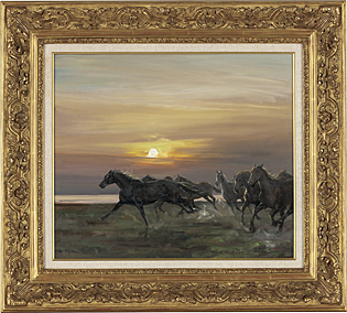 ◇美品◇特別製作◇中畑艸人◇陶板画☆名馬優駿☆優駿詩情◇額装◇希少◇ Lot0406】旭日群馬 - 中畑 艸人 | 第823回 | 株式会社毎日