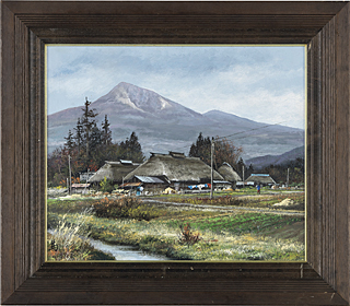 林喜市郎 上州の民家 春の片品村 宮城村晩秋 リトグラフ2枚 額装 絵画 箱有 林喜市郎 上州の民家 春の片品村 宮城村晩秋 リトグラフ2枚 額装