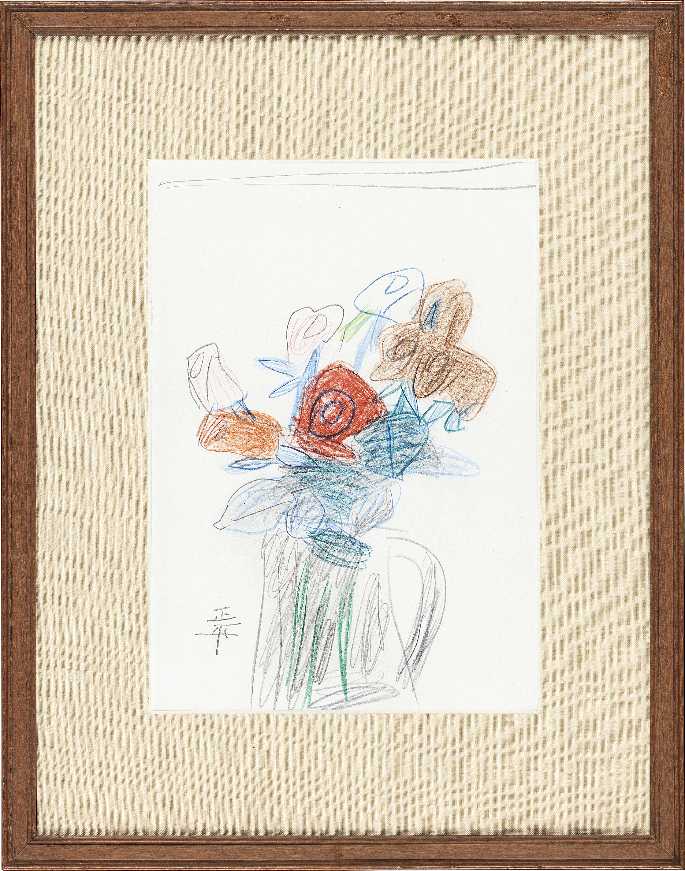 公式 店 松田正平 パステル画 【額装】 薔薇 【公式通販】