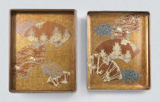 Lot0128】蒔絵扇面散文文台・文庫・硯箱（3点1組） - | 第853回 | 株式
