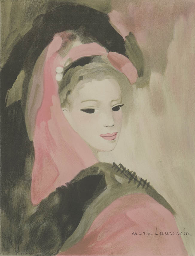 マリー・ローランサン MARIE LAURENCIN　真珠の髪飾りの乙女 Lot0047】真珠の髪飾りの乙女（エスタンプ）他（3点セット） - マリー