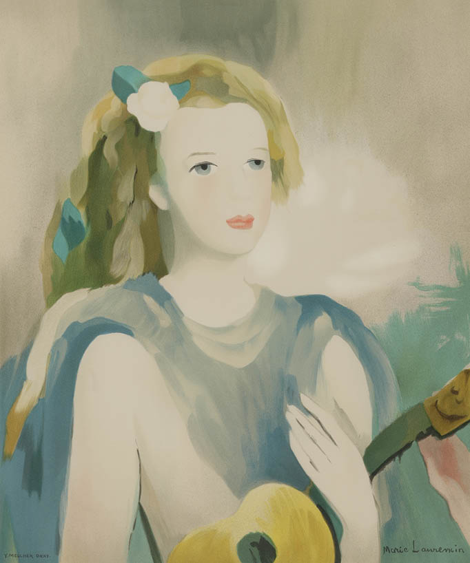 Lot0050】ギターを持つ乙女（エスタンプ） 他（3点セット） - マリー