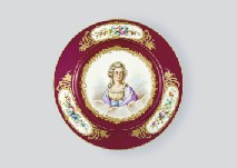 セーブルスタイル　絵皿　マリー・アントワネット セーブルスタイル 絵皿 マリー・アントワネット