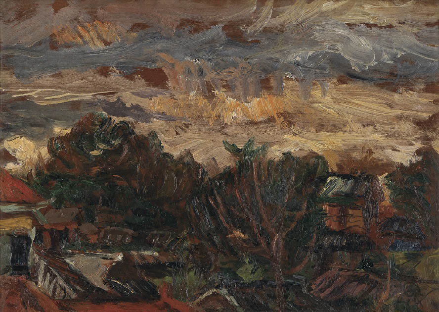 Lot0444】和田本町画室 窓外 西 - 木村 荘八 | 第837回 | 株式会社毎日