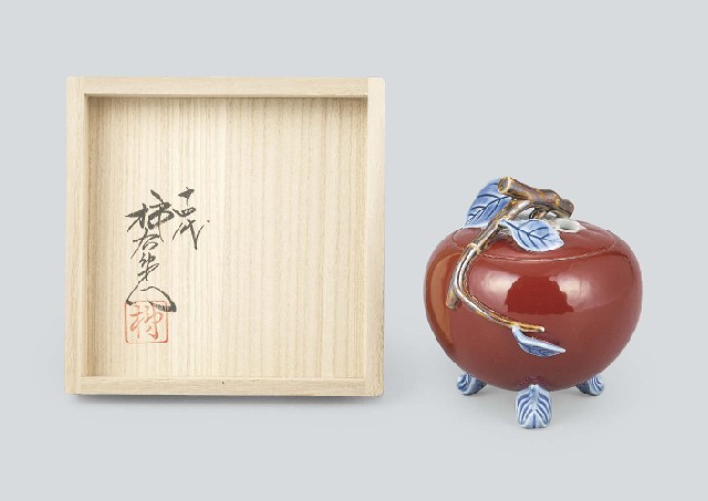 Lot0392】錦柿形香炉 - 十四代 酒井田 柿右衛門◎ | 第850回 | 株式