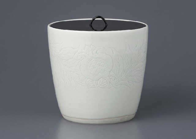 出石焼 白磁 手提げ 火鉢 [B31476] Lot0842】白磁柘榴文水差 - 板谷 波山 | 第850回 | 株式会社毎日