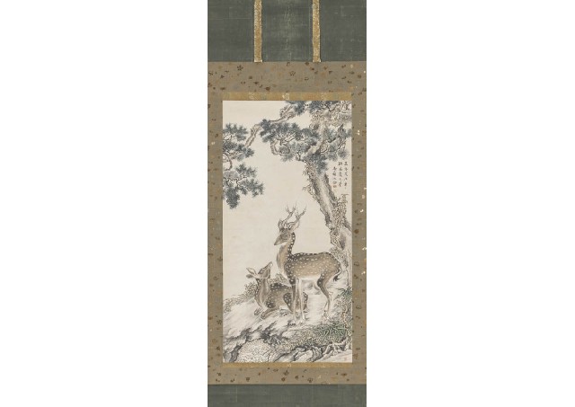 Lot0338】南蘋銘栢陰雙鹿図 - | 第853回 | 株式会社毎日オークション