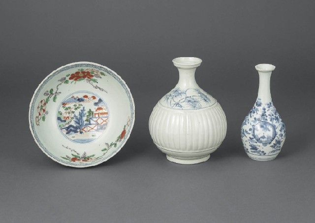 Lot0608】古伊万里赤絵山水楼閣文鉢 他［3点セット］ - | 第853回